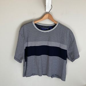 Custom made oversized striped cropped top, size XL